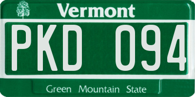 VT license plate PKD094