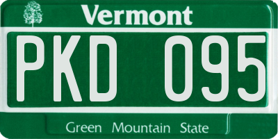 VT license plate PKD095
