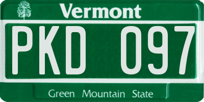 VT license plate PKD097