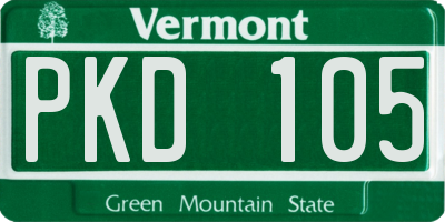 VT license plate PKD105