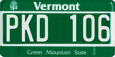 VT license plate PKD106