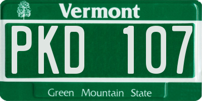 VT license plate PKD107