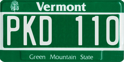 VT license plate PKD110