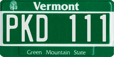 VT license plate PKD111