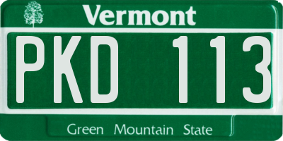 VT license plate PKD113