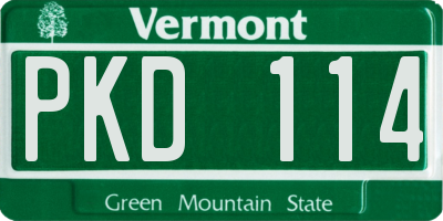 VT license plate PKD114