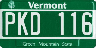 VT license plate PKD116