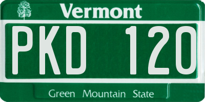 VT license plate PKD120