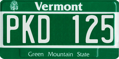VT license plate PKD125