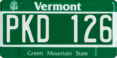 VT license plate PKD126