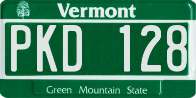 VT license plate PKD128