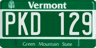 VT license plate PKD129