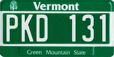 VT license plate PKD131