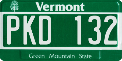 VT license plate PKD132
