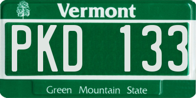 VT license plate PKD133
