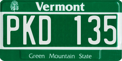 VT license plate PKD135