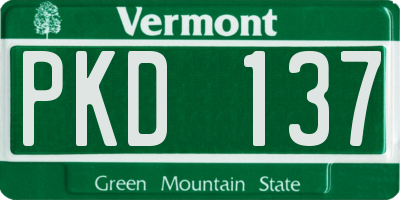 VT license plate PKD137