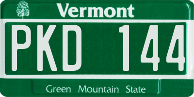 VT license plate PKD144
