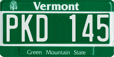 VT license plate PKD145
