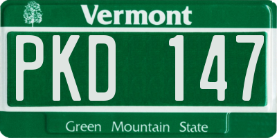VT license plate PKD147