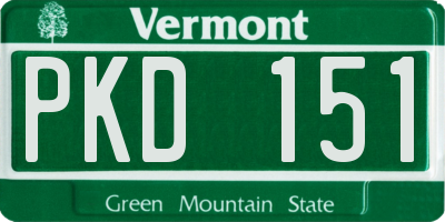 VT license plate PKD151