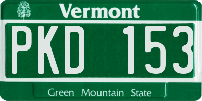 VT license plate PKD153