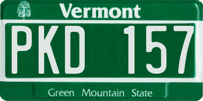 VT license plate PKD157