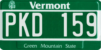 VT license plate PKD159