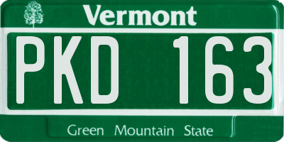 VT license plate PKD163