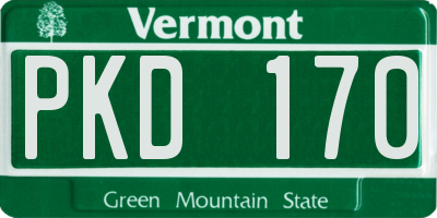 VT license plate PKD170