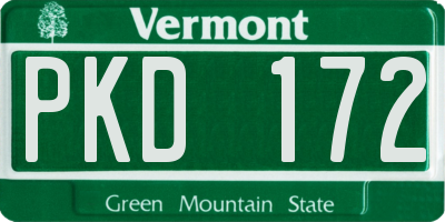 VT license plate PKD172