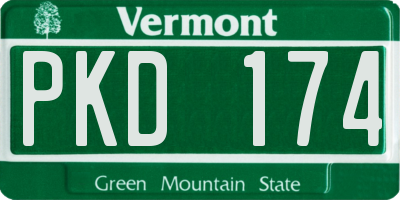 VT license plate PKD174