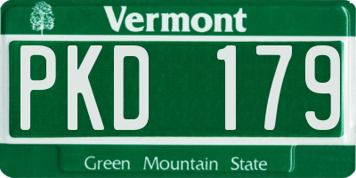 VT license plate PKD179
