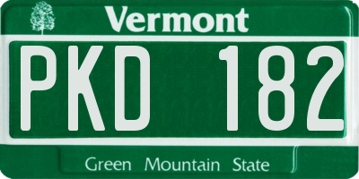 VT license plate PKD182