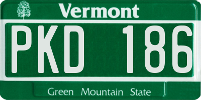 VT license plate PKD186