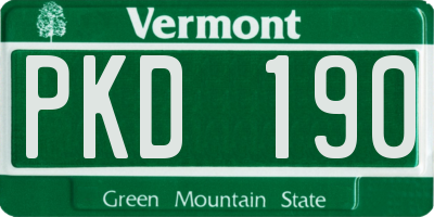 VT license plate PKD190
