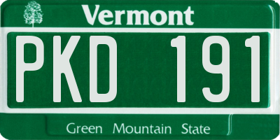 VT license plate PKD191