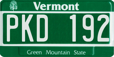 VT license plate PKD192