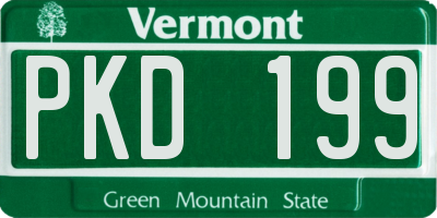 VT license plate PKD199