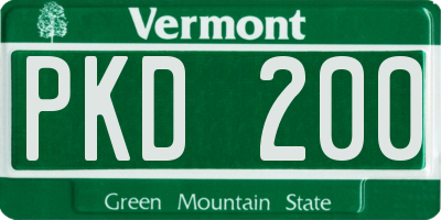 VT license plate PKD200