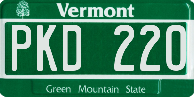 VT license plate PKD220