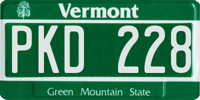 VT license plate PKD228
