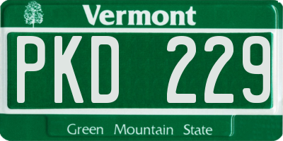 VT license plate PKD229
