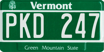 VT license plate PKD247