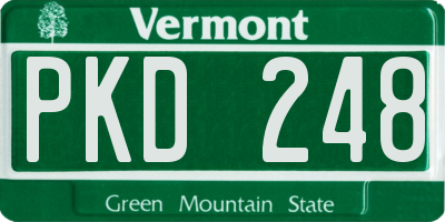 VT license plate PKD248