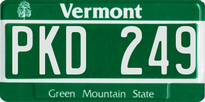 VT license plate PKD249