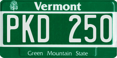 VT license plate PKD250