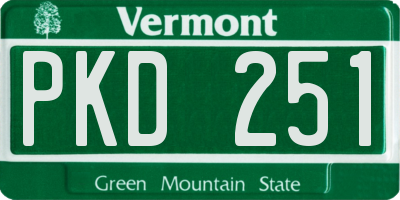 VT license plate PKD251