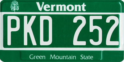 VT license plate PKD252