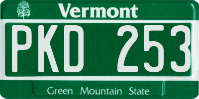 VT license plate PKD253